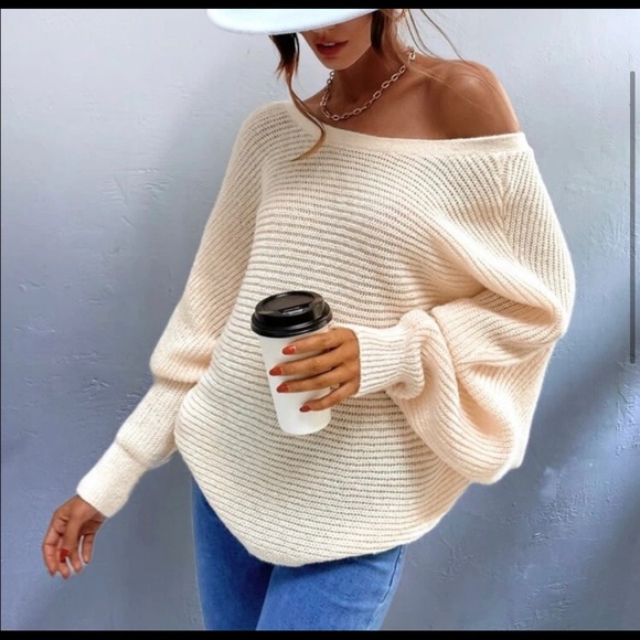 Cozy Cream Open Back Knit Sweater Top - Picture 3 of 5